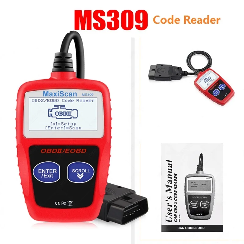 Автомобильный сканер MaxiScan MS309 OBDII/EOBD OBD2 универсальный автомобильный считыватель