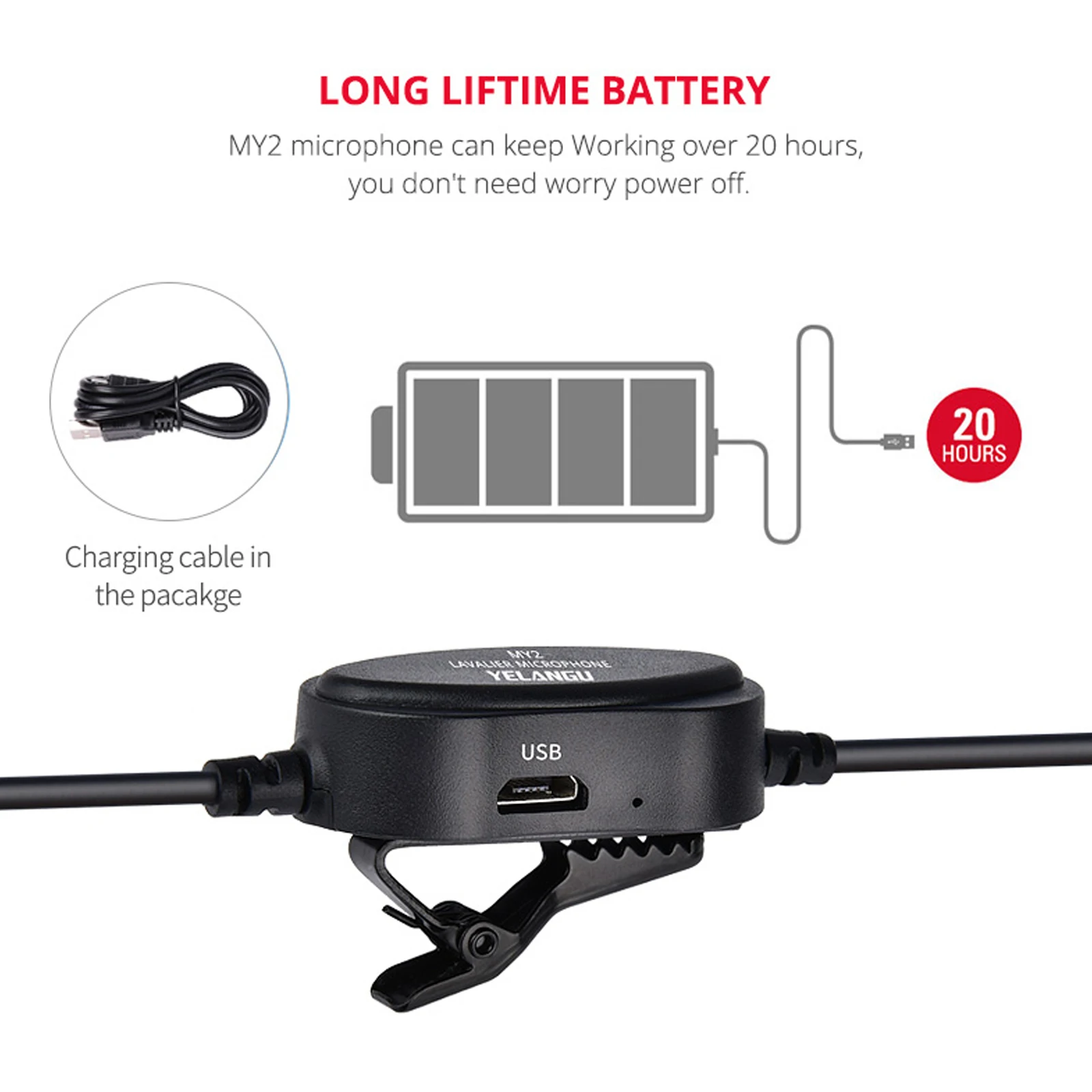 

MY2 Condenser Clip-on Lapel Lavalier Mic Mini Microphone 3.5mm Jack Clip Recording Mic for iPhone Android Phone PC