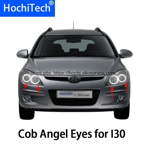 Для Hyundai i30 2008 2009 2010 2011 COB светодиодный дневной свет белый ореол Cob светодиодный ангельские глазки кольцо без ошибок ультра яркий