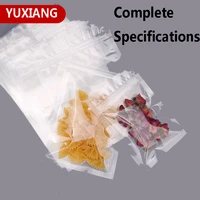 1pcs transparent bags flat packaging pouch with zipper custom printinted logo storage dried fruit tea clip plastic bags