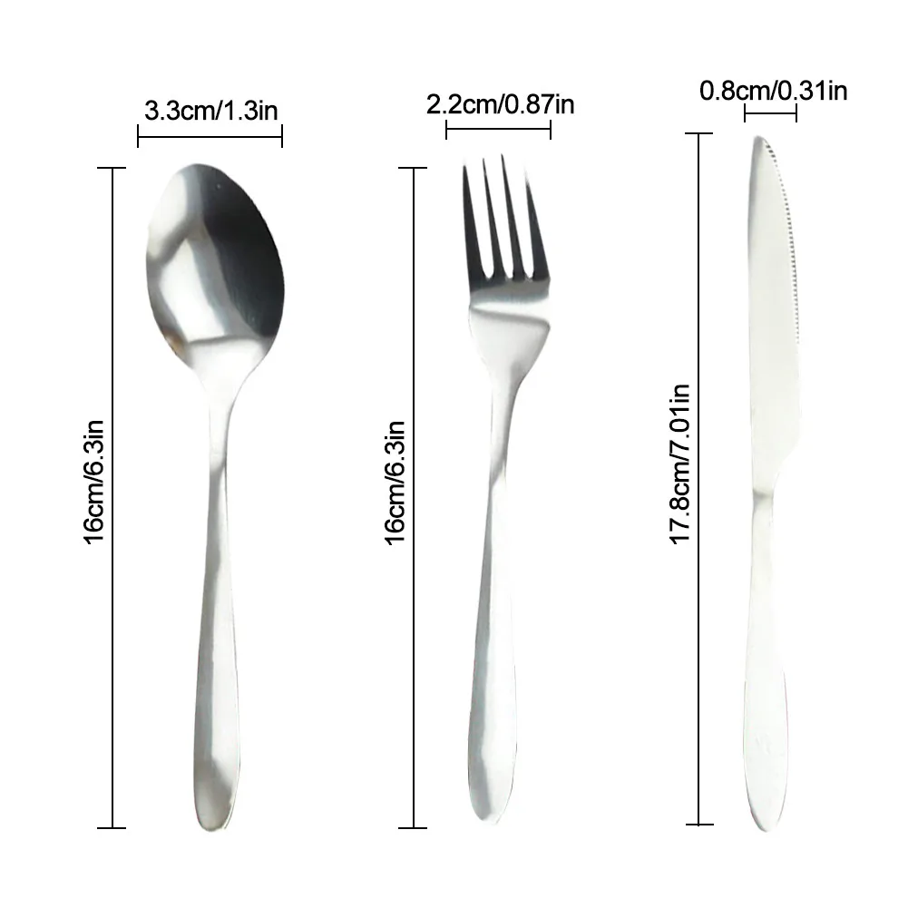 

Outdoors Stainless Steel Cutlery Set Portable Spoon Fork Knife Travel Picnic Western Tool Set Kitchen Dinnerware Set