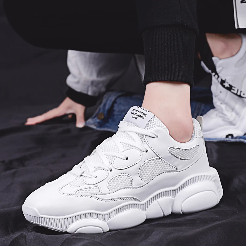 Новинка мужская повседневная обувь из сетчатого материала на шнуровке легкие