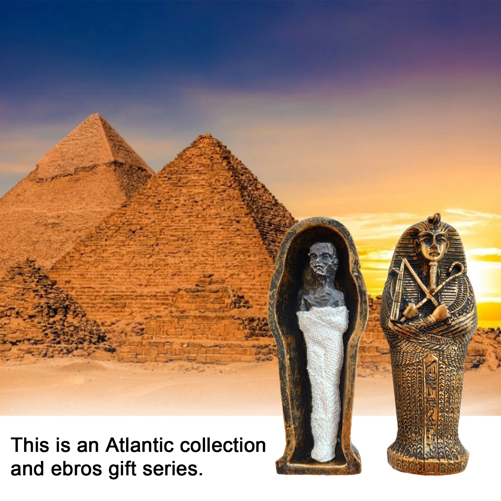

1pcs Resin Ancient Egyptian Coffin Figurine Sculpture Egypt Mummy Statue Small Ornaments Miniature Model Fish Tank Decoration