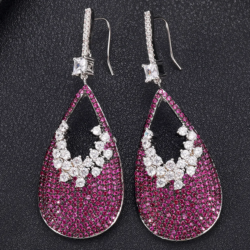 Jankelly Роскошные тренд капли воды кубического циркония Naija Свадебная вечеринка