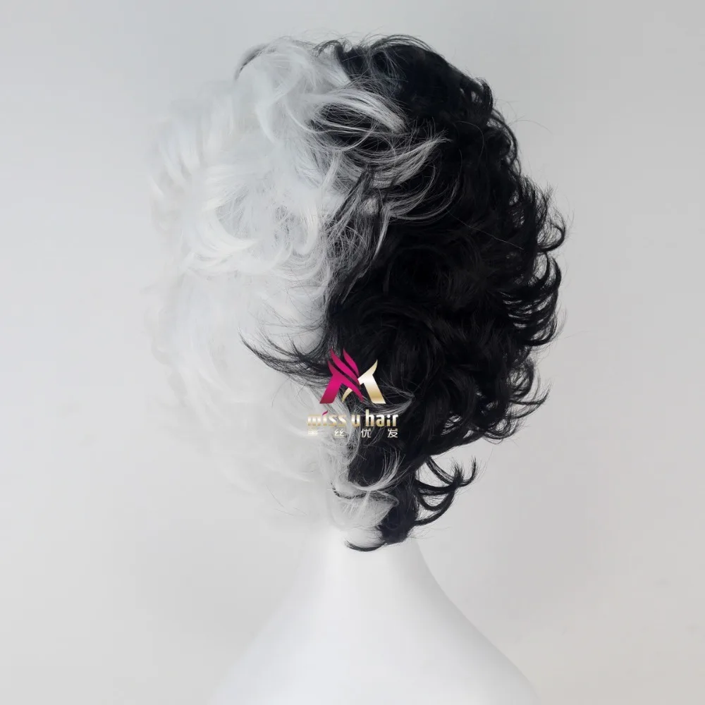 Новинка черно-белые пушистые короткие Многослойные синтетические парики 101