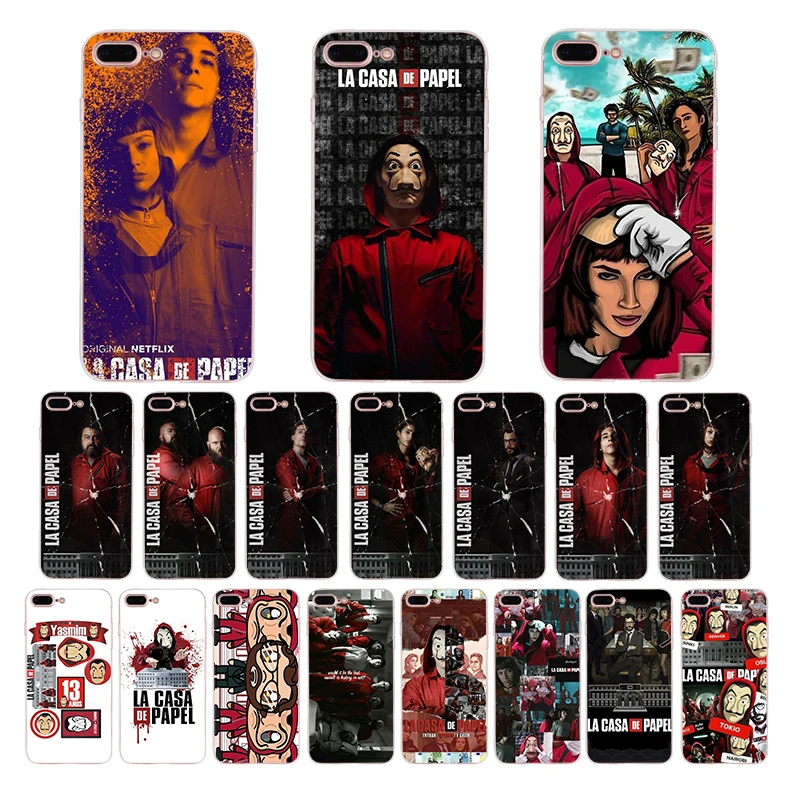 Мягкий чехол для телефона La Casa de Papel iphone xs 11 pro 7 8 max 6s 6 plus se 5s 5 10 модный прозрачный из