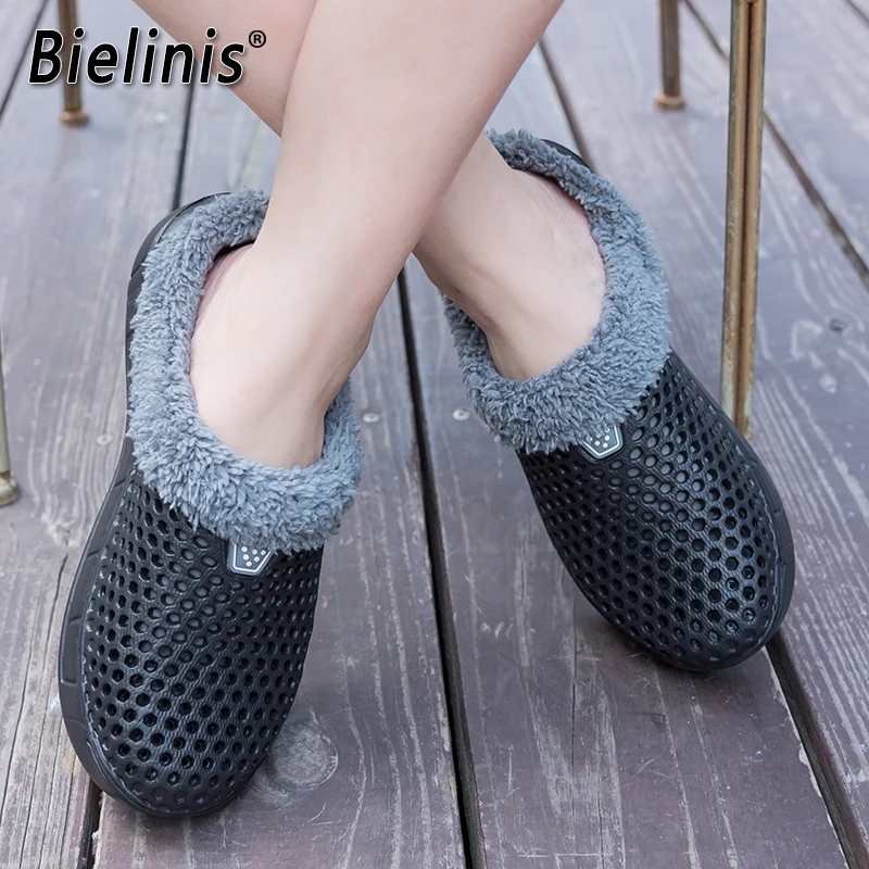Меховые сандалии женская повседневная обувь зимние садовые Сабо с меховой
