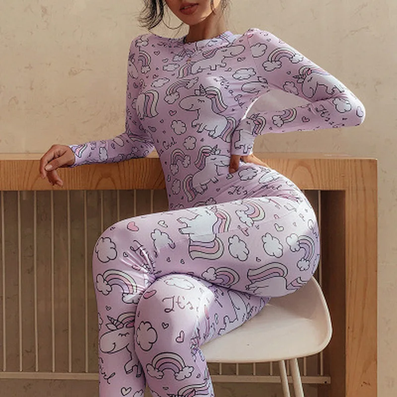 Новинка 2020 женский спортивный Облегающий комбинезон с принтом для фитнеса