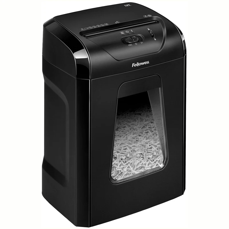 Shredder Fellowes FS-71201 12C 4 level secrecy 4x40 mm sheet 12 18 l paperclips staples maps Stationery Furniture and Office equipment Paper