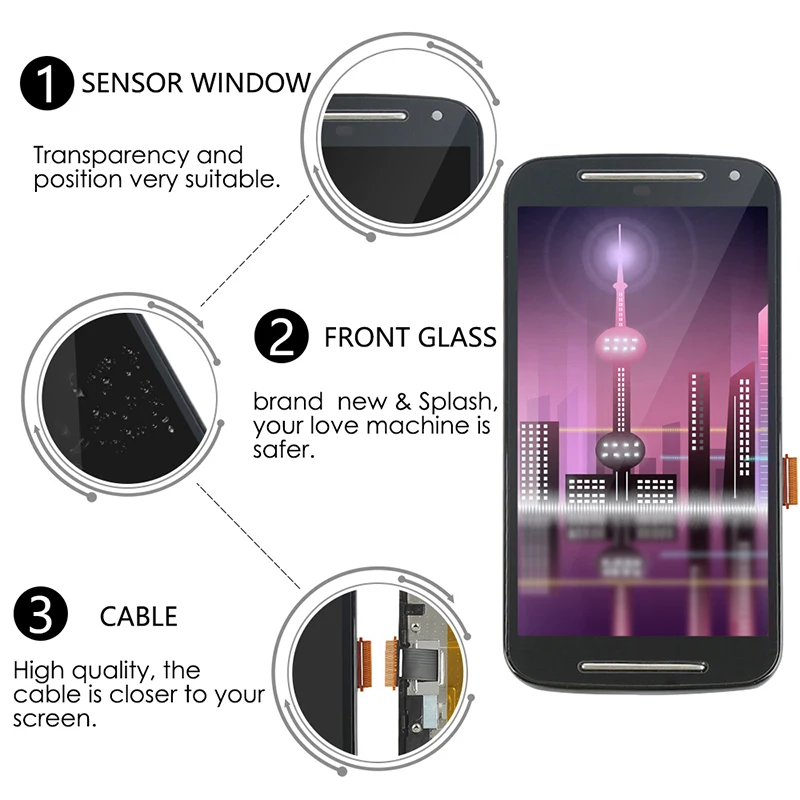 ЖК-экран 5 0 дюйма для Motorola MOTO G2 XT1063 XT1064 XT1068 XT1069 XT1072 ЖК-дисплей сенсорный экран