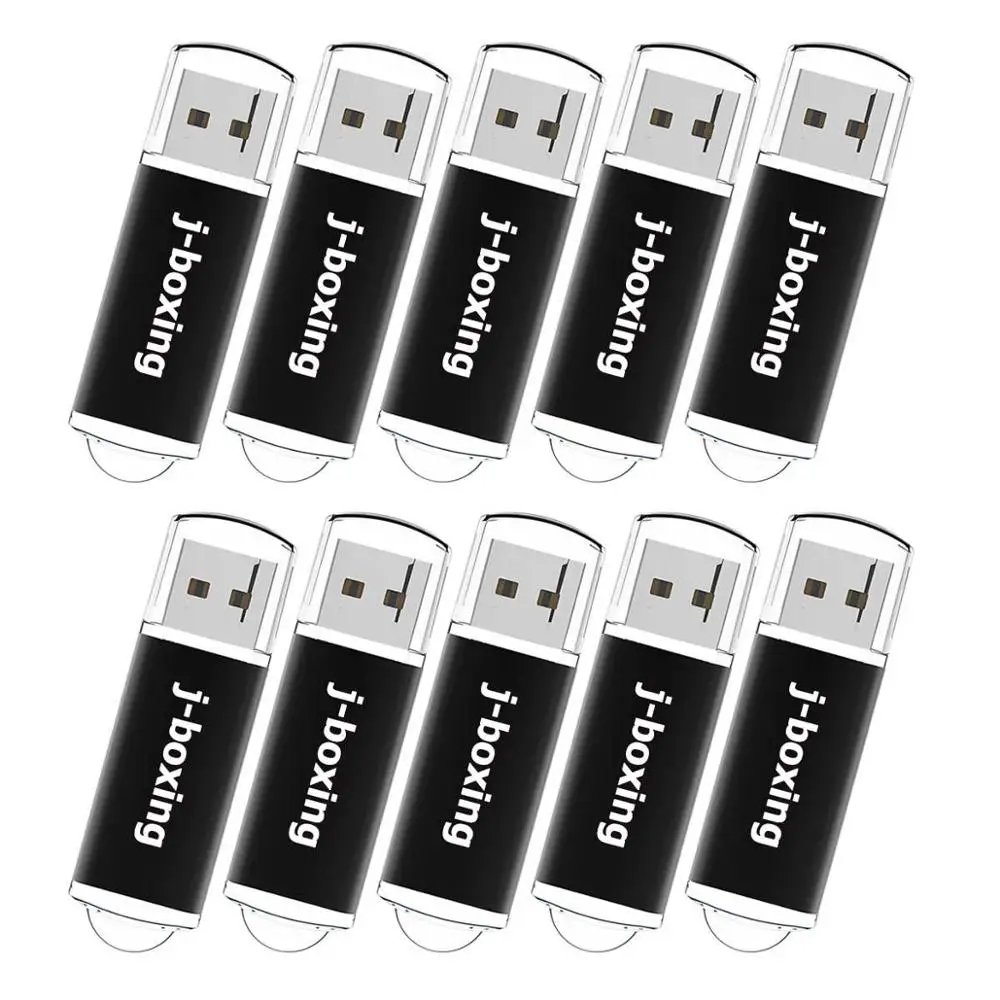 J-бокс USB флэш-накопитель 10 шт./упак. 1 Гб 2 Гб 4 ГБ 8 ГБ 16 ГБ оперативной памяти, 32 Гб встроенной памяти, прямоугольник флеш-накопитель флэш-накопитель USB 2,0 памяти с Кепки для ПК Mac - Цвет: Черный