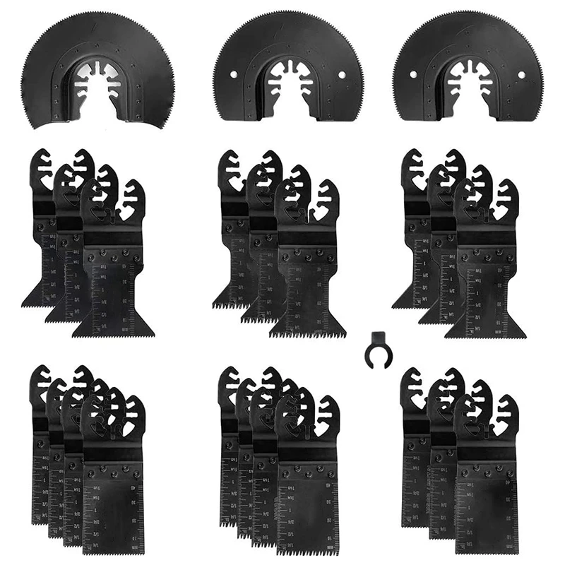

Retail 23Pcs Metal Wood Oscillating Saw Blades Set for Quick Release Multitool Blades for Dewalt,Craftsman,Ridgid,Rockwell