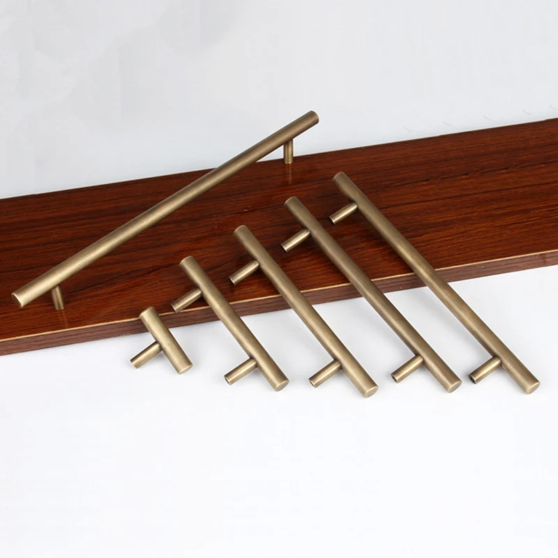 Античный латунный для шкафа тянущиеся ручки TBar кухонные рукоятки 96 мм 128 160 320 1