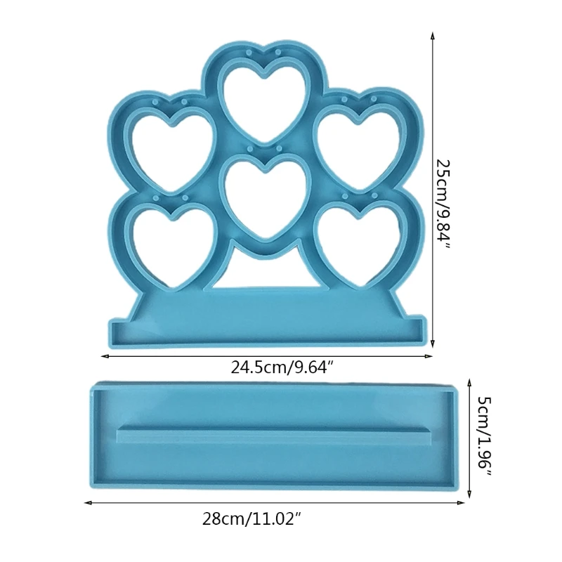 

Silicone Mold Heart-shaped Earrings Display Stand Epoxy Resin Mold Jewelry Show Rack Silicone Mould DIY Crafts Making Tool