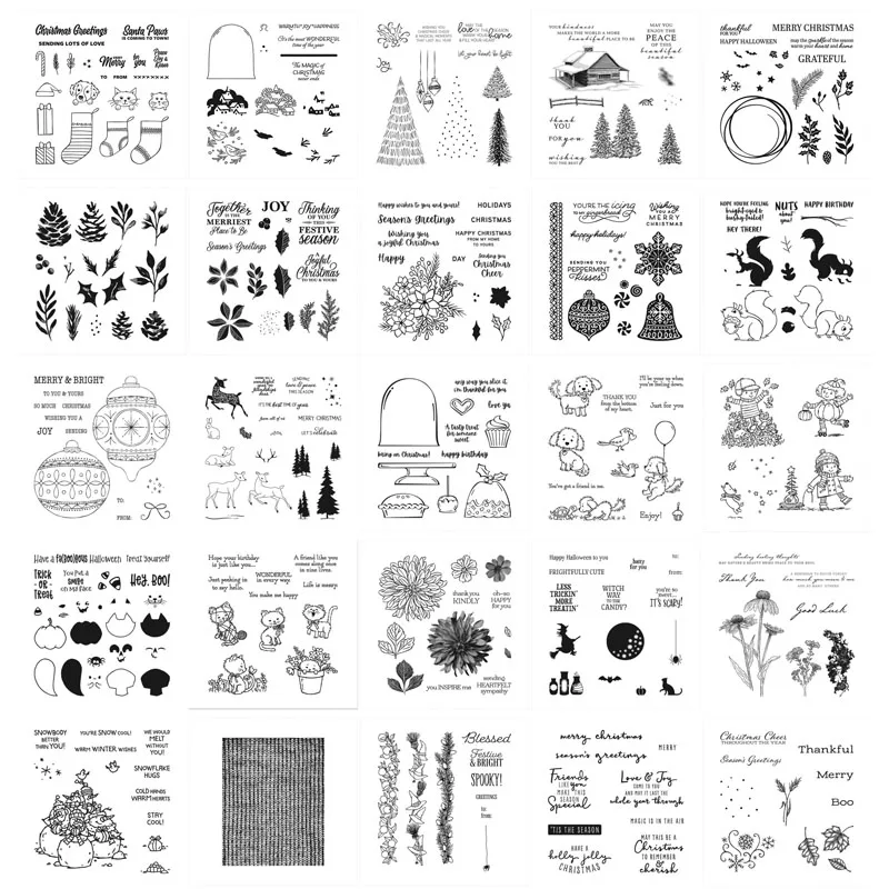 

Reflected in Nature Clear Stamps Clever Cats Dahlia Florals Whimsical Trees Stamps For DIY Scrapbooking Silicone Stamp Craft