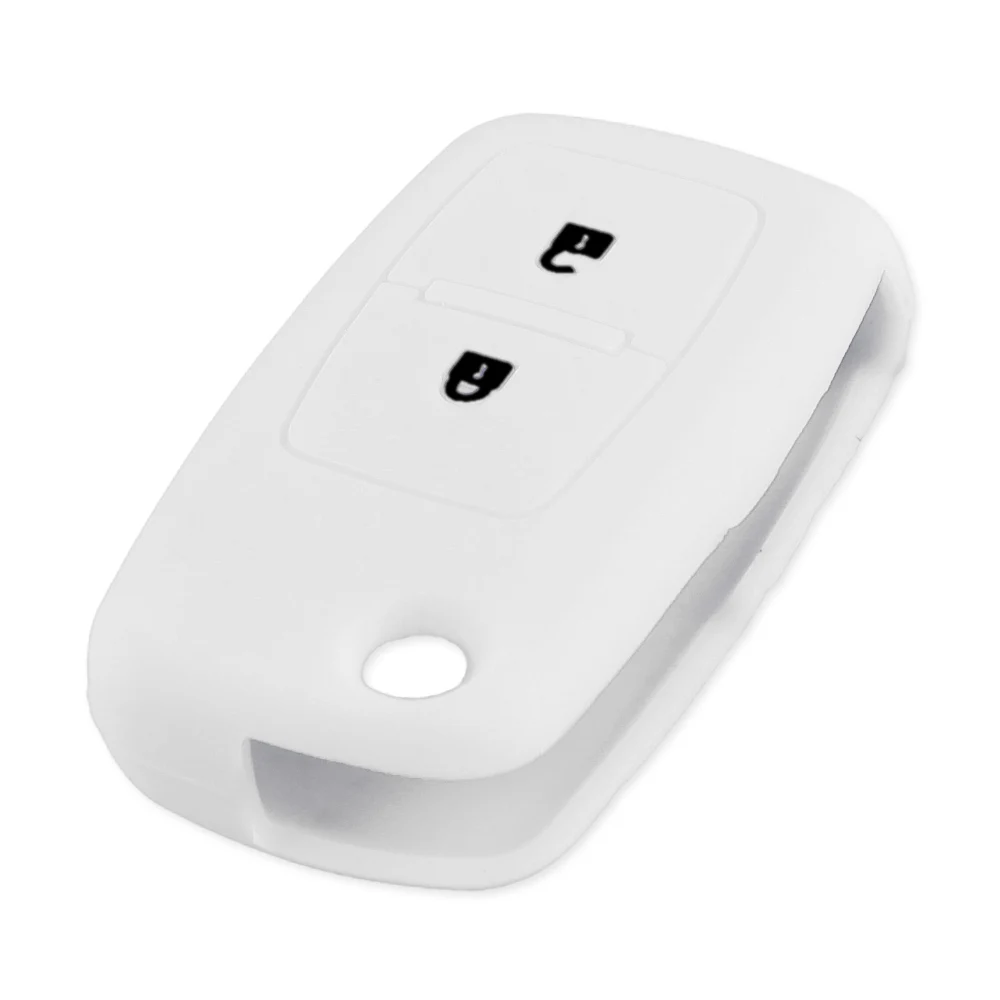Белый KEYYOU 2 BT силиконовый дистанционный флип-чехол для ключей автомобиля для Vw MK4 Seat Altea Alhambra Ibiza Polo Golf 4 5 6 Transporter Amarok - Название цвета: Белый