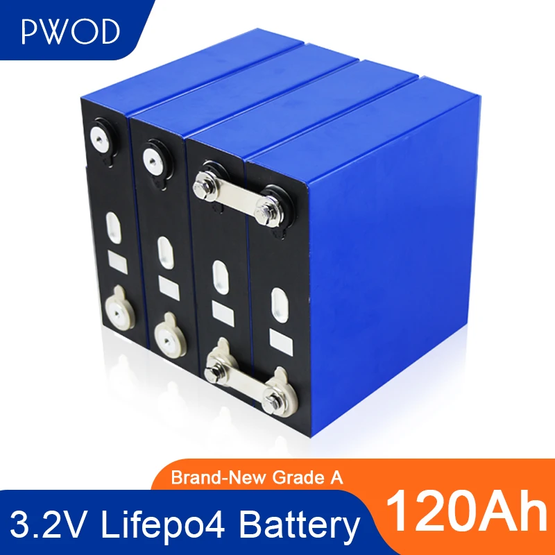 

PWOD 32PCS 3.2V 120ah Lifepo4 battery PACK 12V 24V 36V 48V 64V Deep Cycle LFP Lithium Iron Phospha Lithium Cell EU US TAX Free