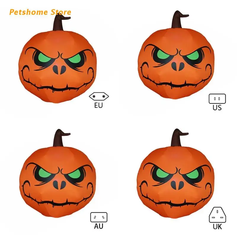 

LX9C Хэллоуин надувная модель тыквы с зелеными глазами 1,2 м украшение на Хэллоуин двор сад и лужайка украшение LED