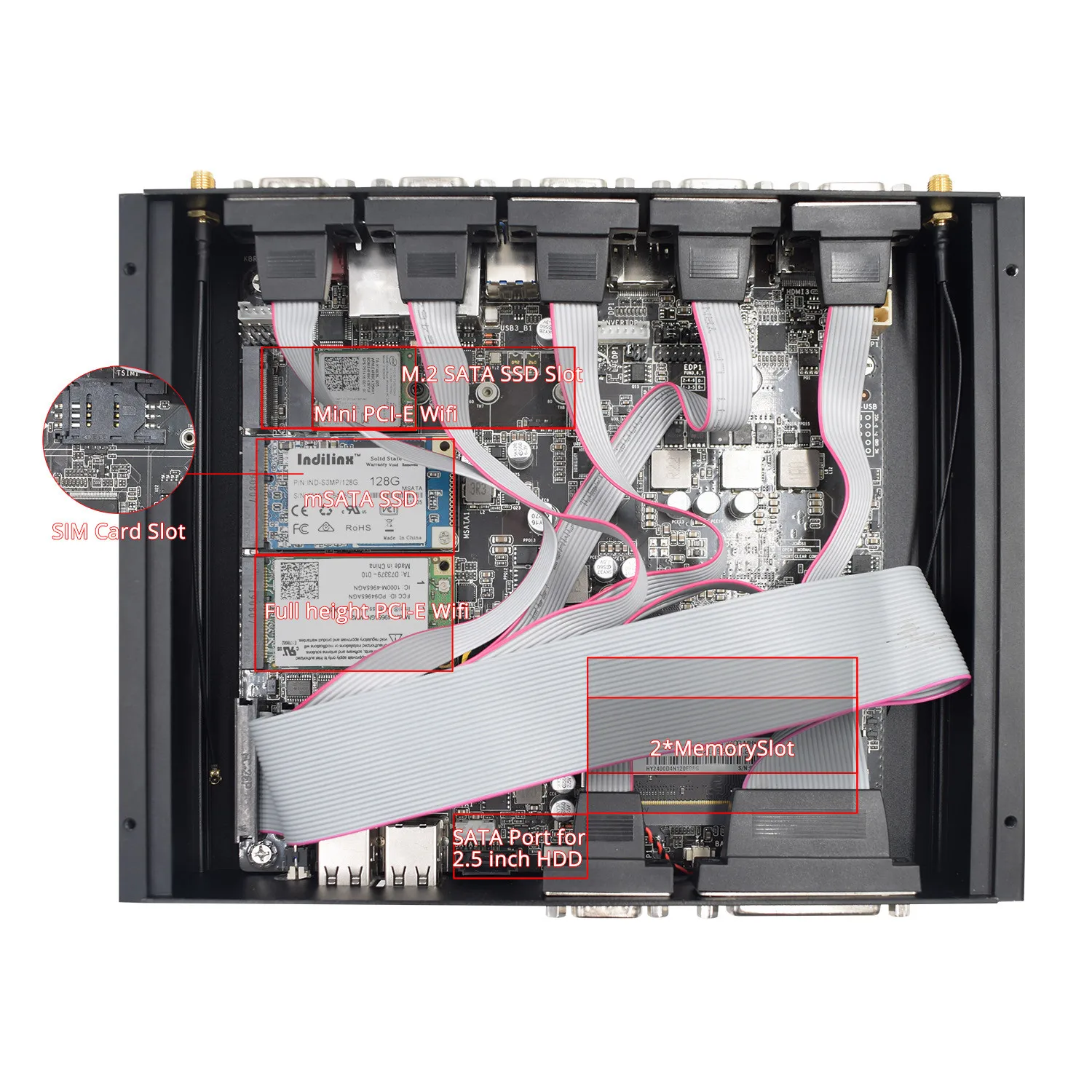 ITX промышленный мини-ПК intel core i5 8250U i7 8550U windows 10 2 4G/5G Wifi AC безвентиляторный