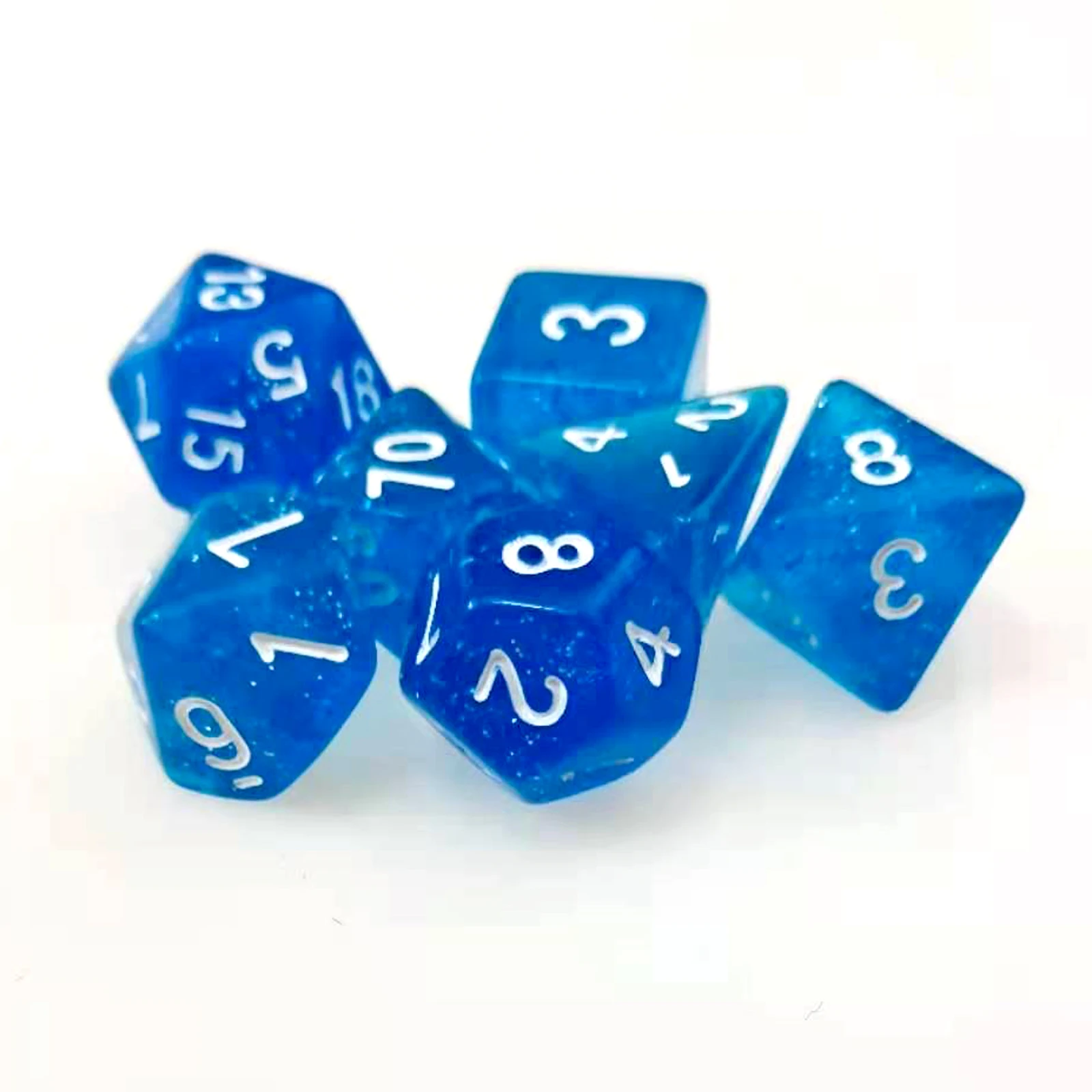 Блестящие синие игральные кости Rollooo D4 D6 D8 D10 D % D12 и D20 7 шт./компл. |