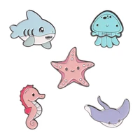 anime octopus starfish hippocampus lapel pins cartoons enamel badges brooches for women cute hijab pin decorative brooch jewelry