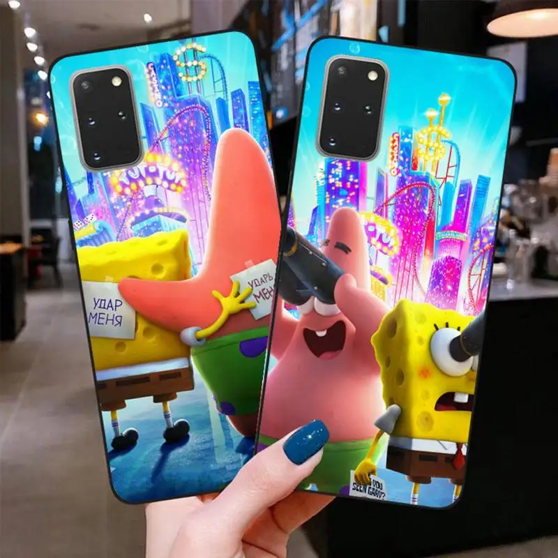 Губка на ходу силиконовый черный чехол для телефона Samsung S20 plus Ultra S6 S7 edge S8 S9 S10 5G lite