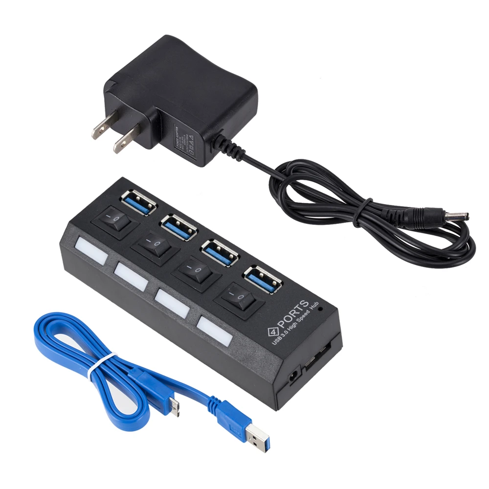 

USB 3.0 Hub 4 Ports USB 3.0 HUB With On/Off Switch For Desktop Laptop