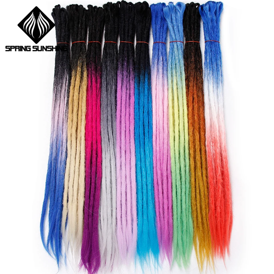 Весна Солнечный дреды ручной работы удлинители волос синтетические плетеные