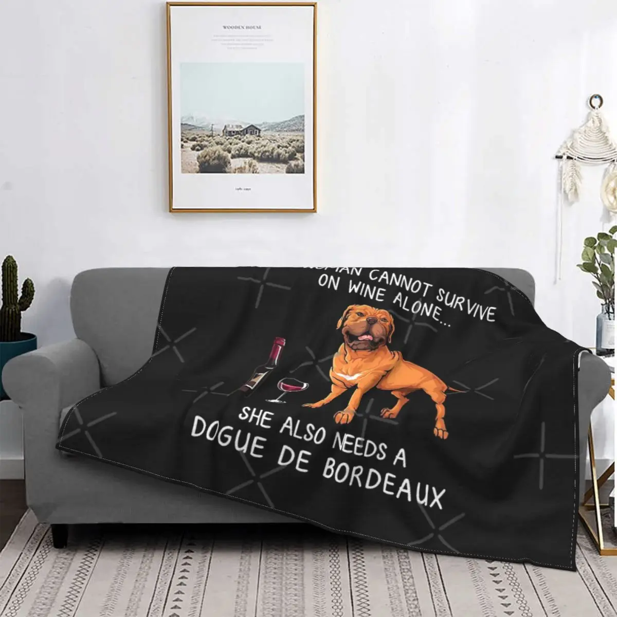 

Manta de perro Dogue Burdeos y vino, colcha de muselina