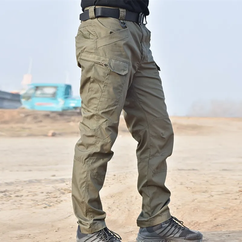 Trousers Men's Work Tactical Protective Clothing Outdoor Self Defense Military Fan Multi Pocket Tooling Black Security Pants |