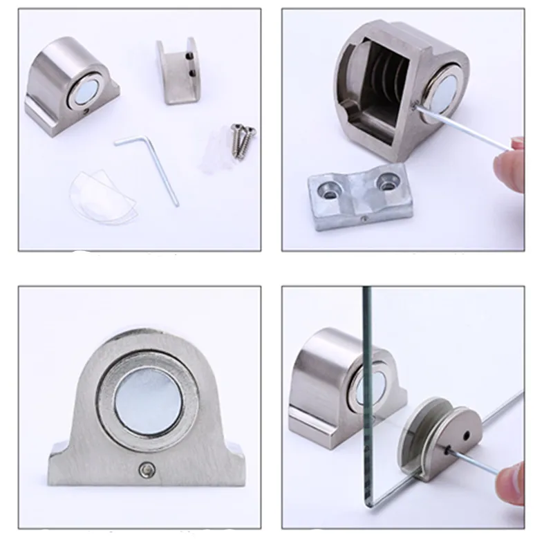 Магнитный ограничитель для стеклянной двери дверной из нержавеющей стали