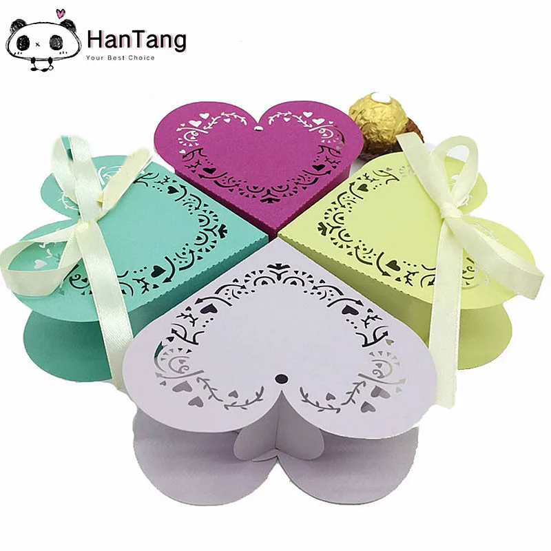 10/50 шт коробка конфет с милым сердцем для украшения Рамадана DIY бумажные
