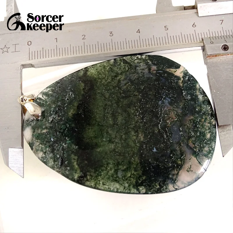 Модное женское мужское ожерелье кулон большие натуральные моховые Агаты камень