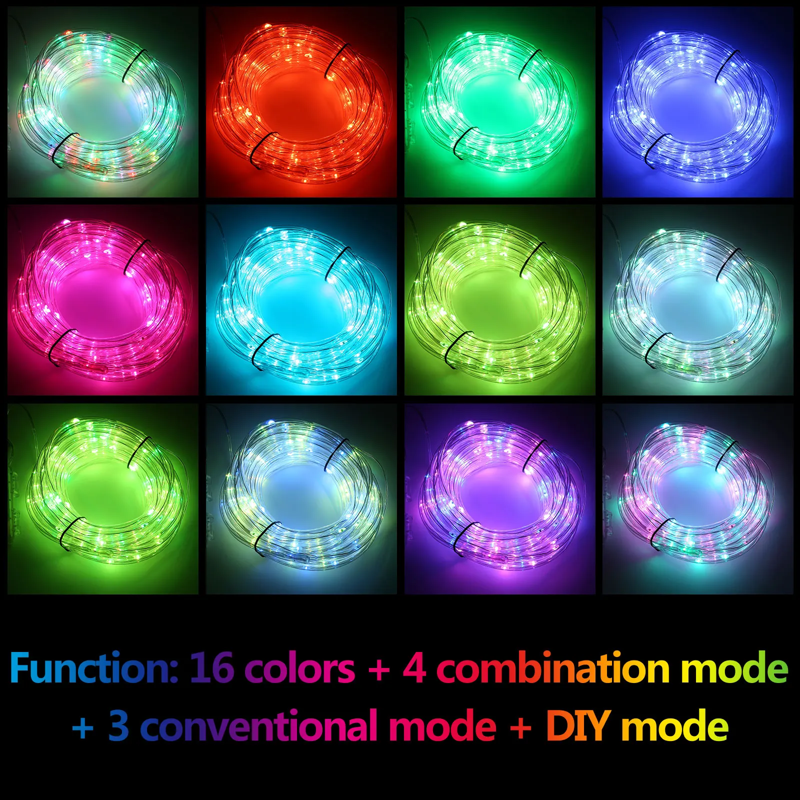

LED Trampoline Lights Remote Control Rim Fairy Lights Battery Box 4 Color Change Waterproof Super Bright Outdoors Nightime Acces