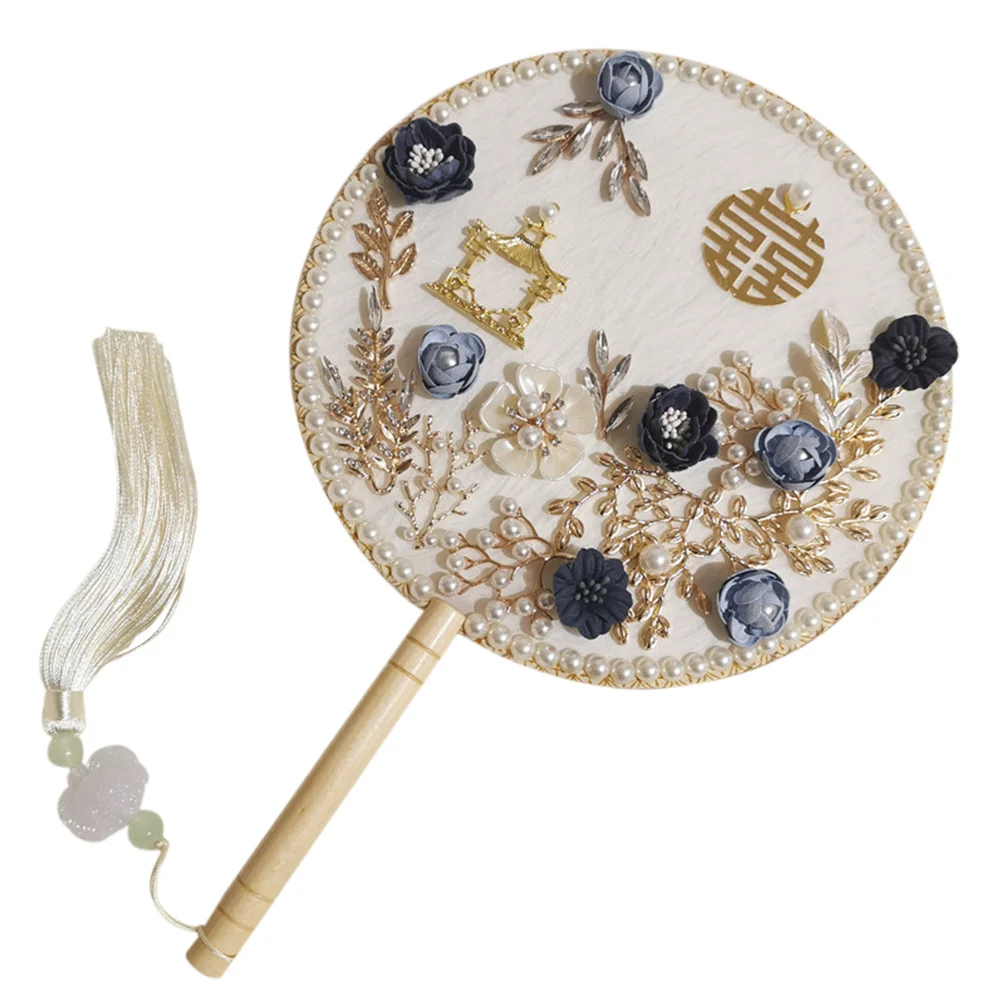 

Vintage Bride Antique Round Fan Chinese Style Classical Wedding Accessories Fans