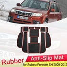 Для Subaru Forester SG SH SJ SK 2008 2009 2010 2011 2012 резиновый противоскользящий коврик для двери Groove чашка pad слот для ворот аксессуары для интерьера