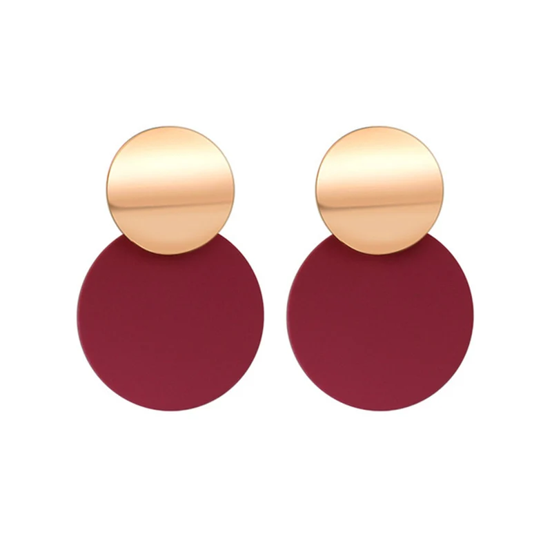 

New Arrival Korean Statement Round Stud Earring For Women Geometric Wild Personality Earrings Brincos Fashion Ear Jewelry 2020