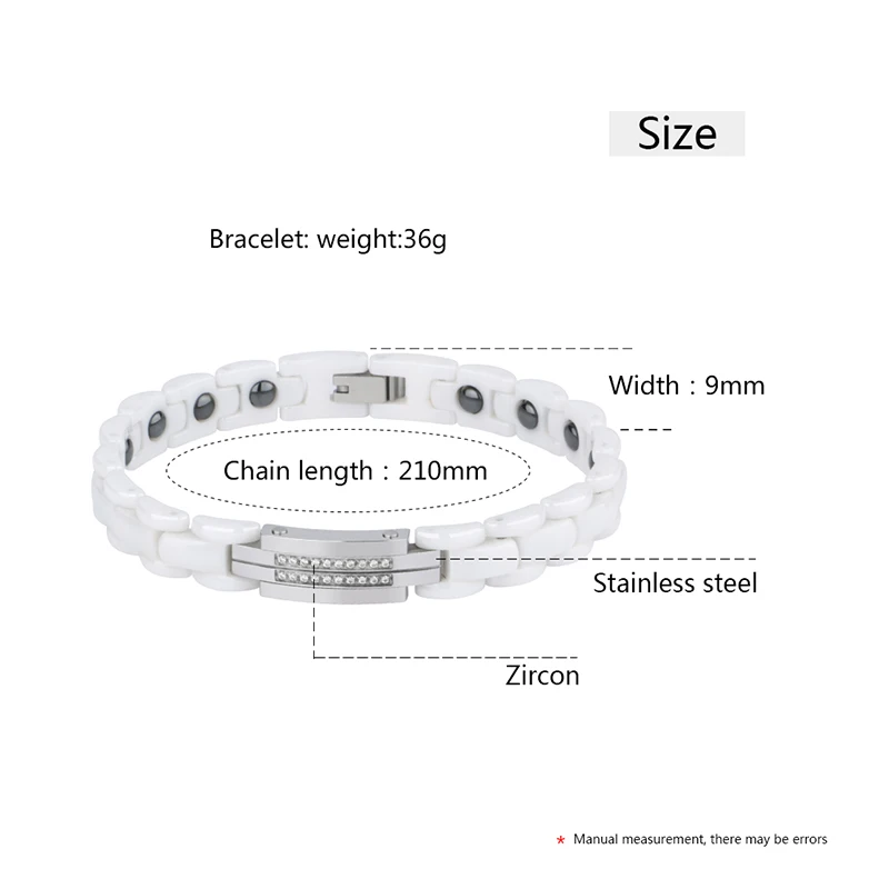 Женские керамические кольца белые с магнитным браслетом магниты для силовой