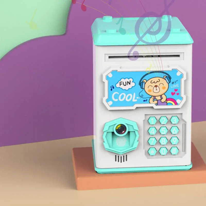 Face Rognition Fingerprint Password Lock Paper Money Coins Saving Box Automatic Piggy Bank ATM Kid's Toys |