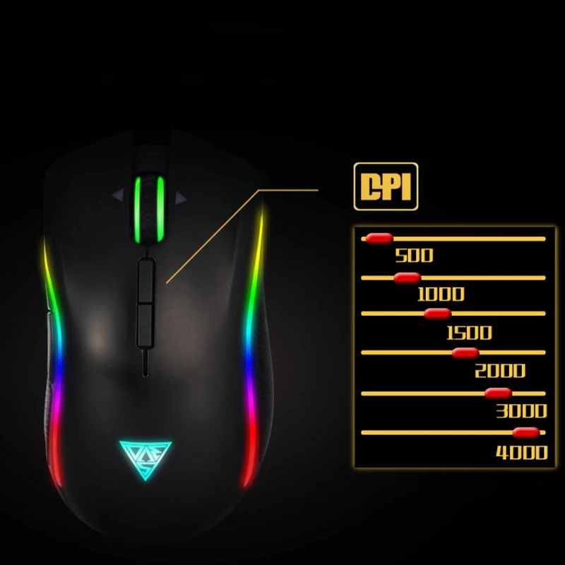 

Ergonomic Optical RGB Gaming Mouse 4000 DPI Adjustable 7 Buttons USB Wired Mice for PC Laptop Gamer Desktop Computer