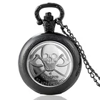 Новое поступление, кварцевые карманные часы в стиле стимпанк с черепом и кабошоном, винтажные мужские и женские часы с подвеской и ожерельем, подарки