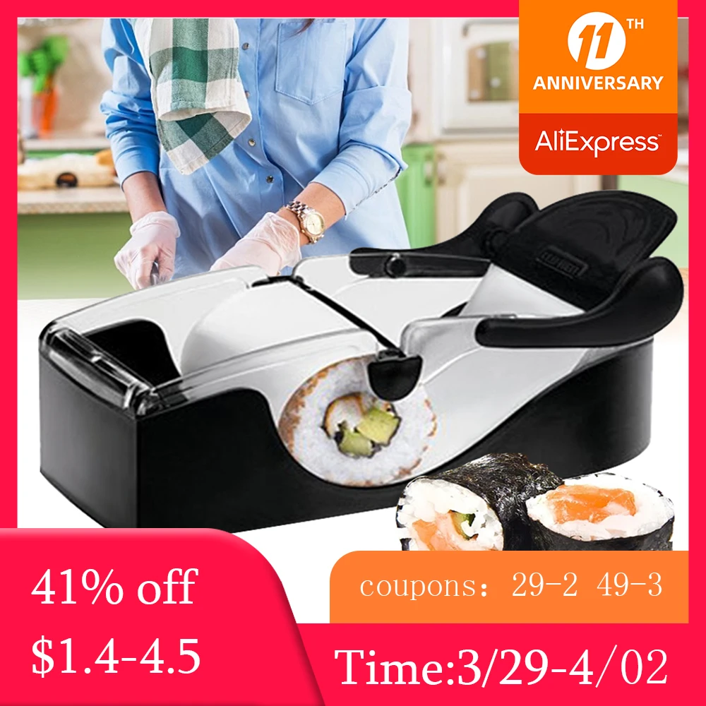 

Sushi Accessories Roll Maker Rice Ball Mold Non-stick Vegetable Meat Rolling Tool DIY Sushi Making Machine Kitchen Supplies