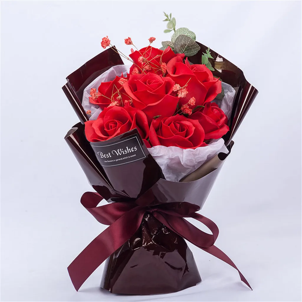 

Valentine's Day Diy Soap Flower Gift Rose Box Bouquet Wedding Home Festival Gift Great Decorative Accent G3