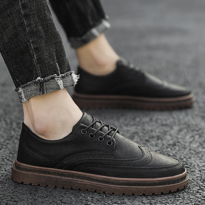 Новинка 2021 мужские кожаные мокасины в британском стиле ретро Повседневная