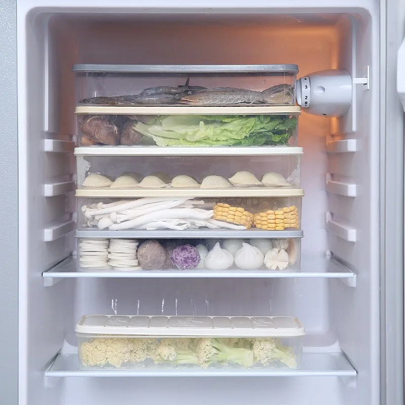 

S/L New Eco-friendly Food Storage Box Refrigerator Fresh-keeping Plastic Box Reusable Sealed Containers For Vegetable Fruit Meat