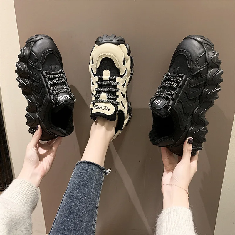 

Fashion Women Shoes Dad Chunky Sneakers Women Luxury Comfortable Thick Sole Ladies Platform Wave Bottom Running Shoes