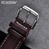 REMZEIM Calfskin Leather Watchband Soft Material Watch Band Wrist Strap 18mm 20mm 22mm 24mm With Silver Stainless Steel Buckle 4