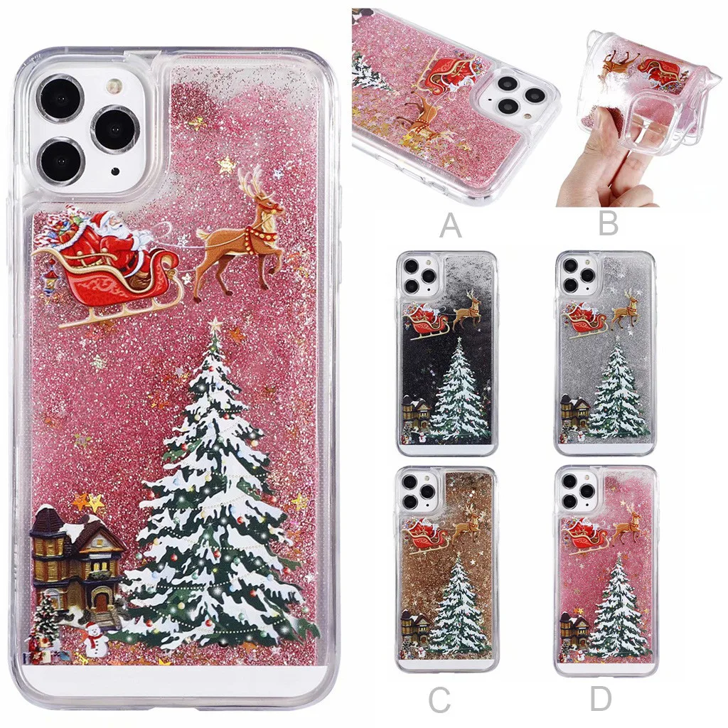Чехол для телефона Dynamic Liquid Quicksand Christmas iPhone 11 /11 Pro Max Прозрачная Жесткая задняя