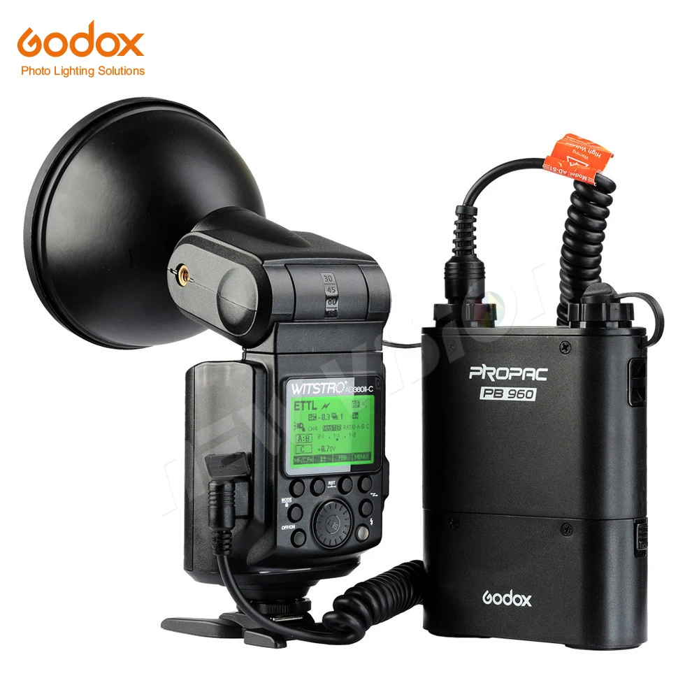 

Godox Witstro AD360II-C TTL 360 Вт GN80 Мощная Вспышка Speedlite светильник камеры Canon EOS с литиевой батареей 4500 мАч PB960