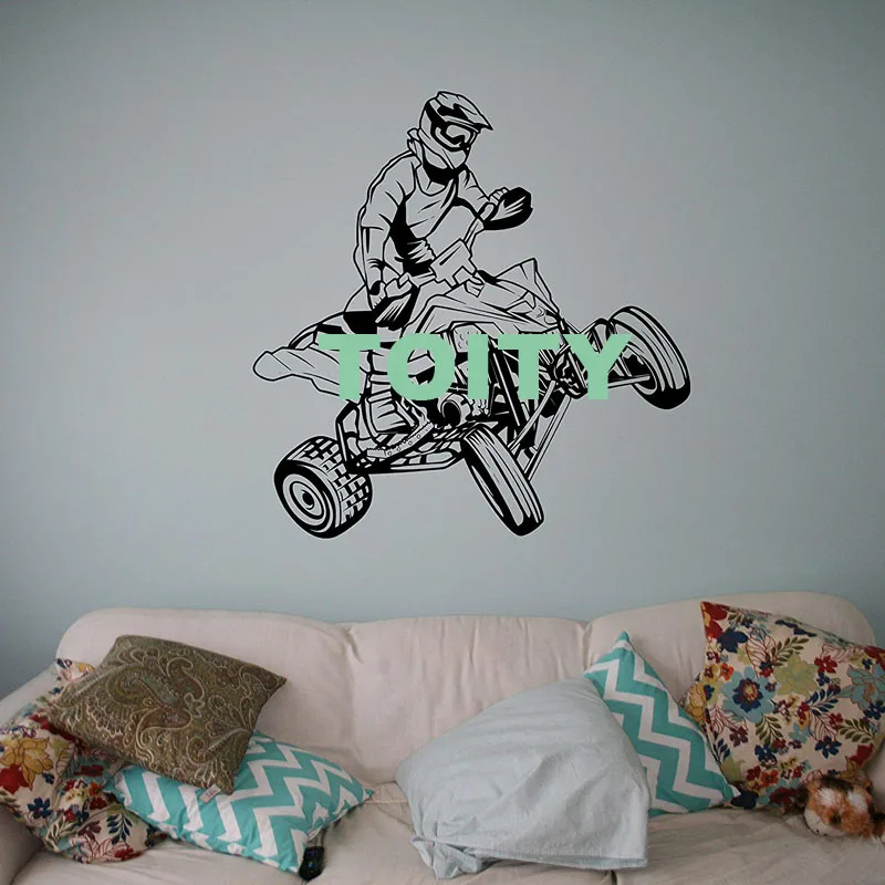 29 Конструкции квадроцикл atv гоночный Rider Экстремальная Спортивная Наклейка на стену 4 Wheeler по бездорожью Декоративная Виниловая Наклейка Декор дома Фреска